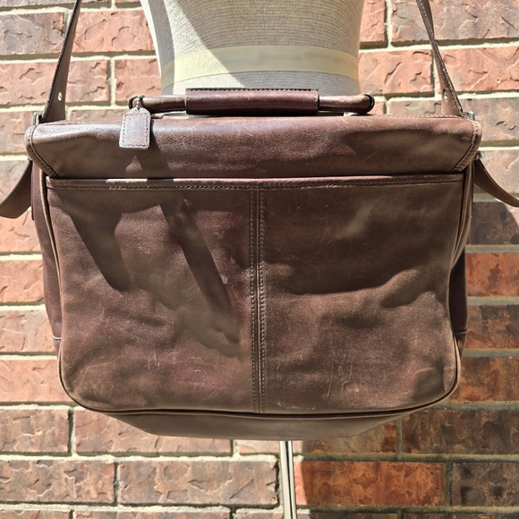 Coach Logan Rich Choco Brown Leather Large Briefcase Portfolio Laptop Bag 5238 - Picture 4 of 16